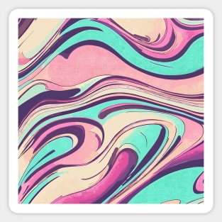 Retro abstract waves pattern Sticker